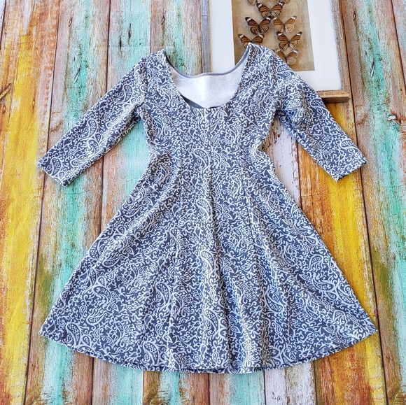 Modcloth In the Mix Knit Paisley Skater Dress S - Picture 6 of 7